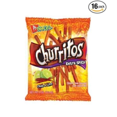 Barcel, Churritos extra picantes de chile y lima, 4 onzas