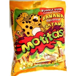 Motitas Bubble Gum Banana Flavored Mexican Candy 50 pc Platano Chicle