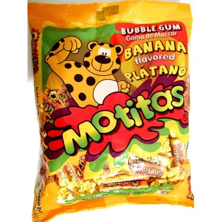 Motitas Bubble Gum Banana Flavored Mexican Candy