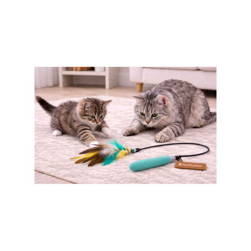 Juguete pluma “PawFeather”